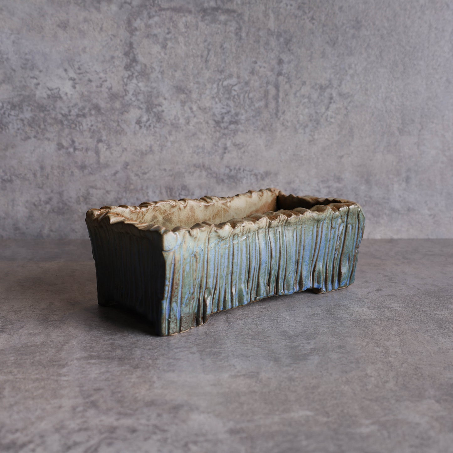 鶯歌老街紀念 復古手拉坏彩陶藝 方口土栽多肉種植花盆栽 Y047