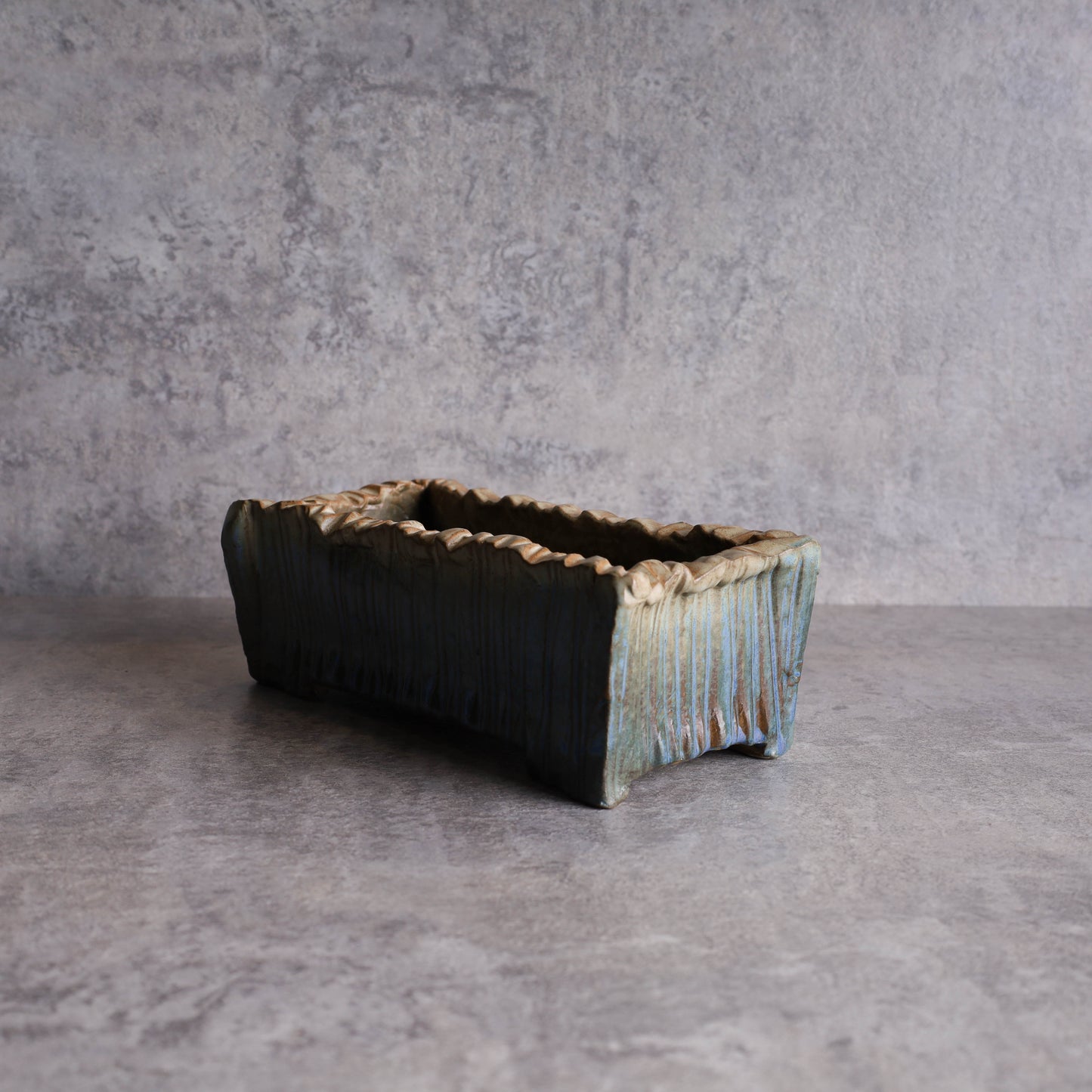 鶯歌老街紀念 復古手拉坏彩陶藝 方口土栽多肉種植花盆栽 Y047