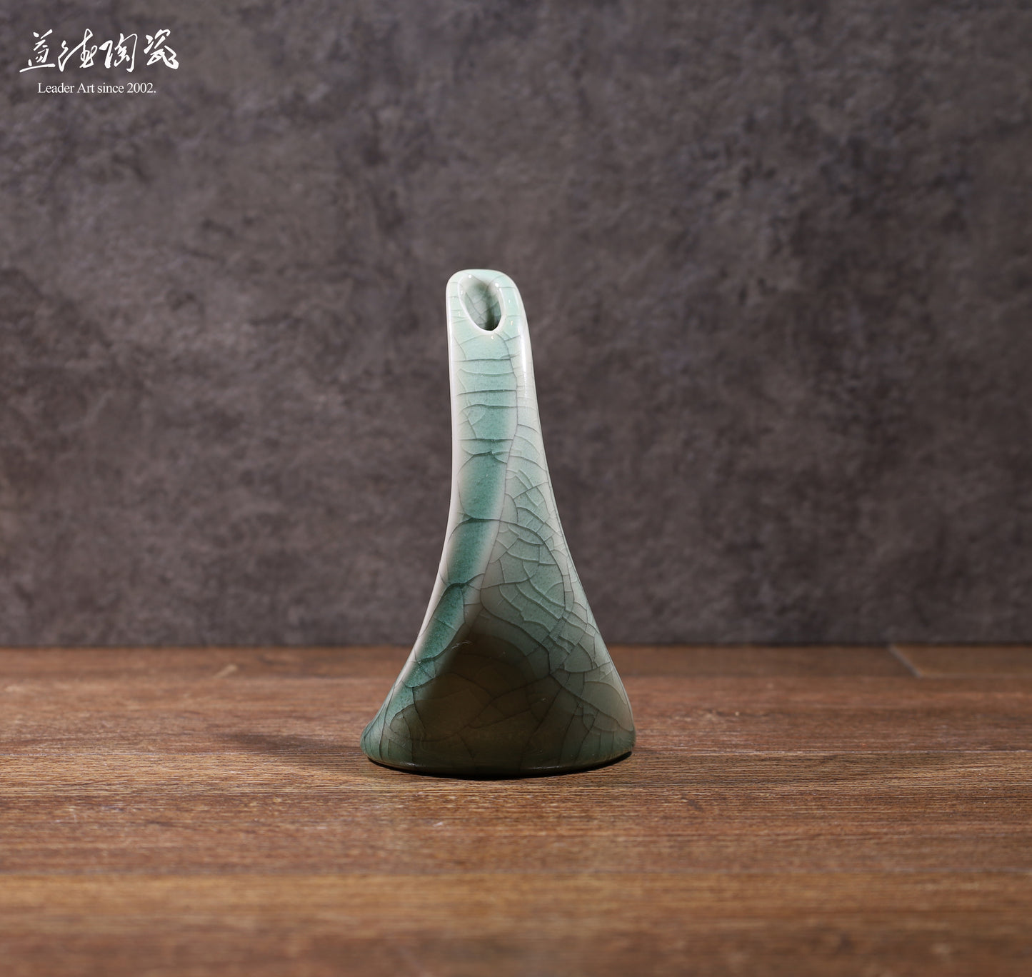 LEADER牛角植栽插花瓶 居家綠植水栽手工花器 彩陶哥窯青瓷志野燒