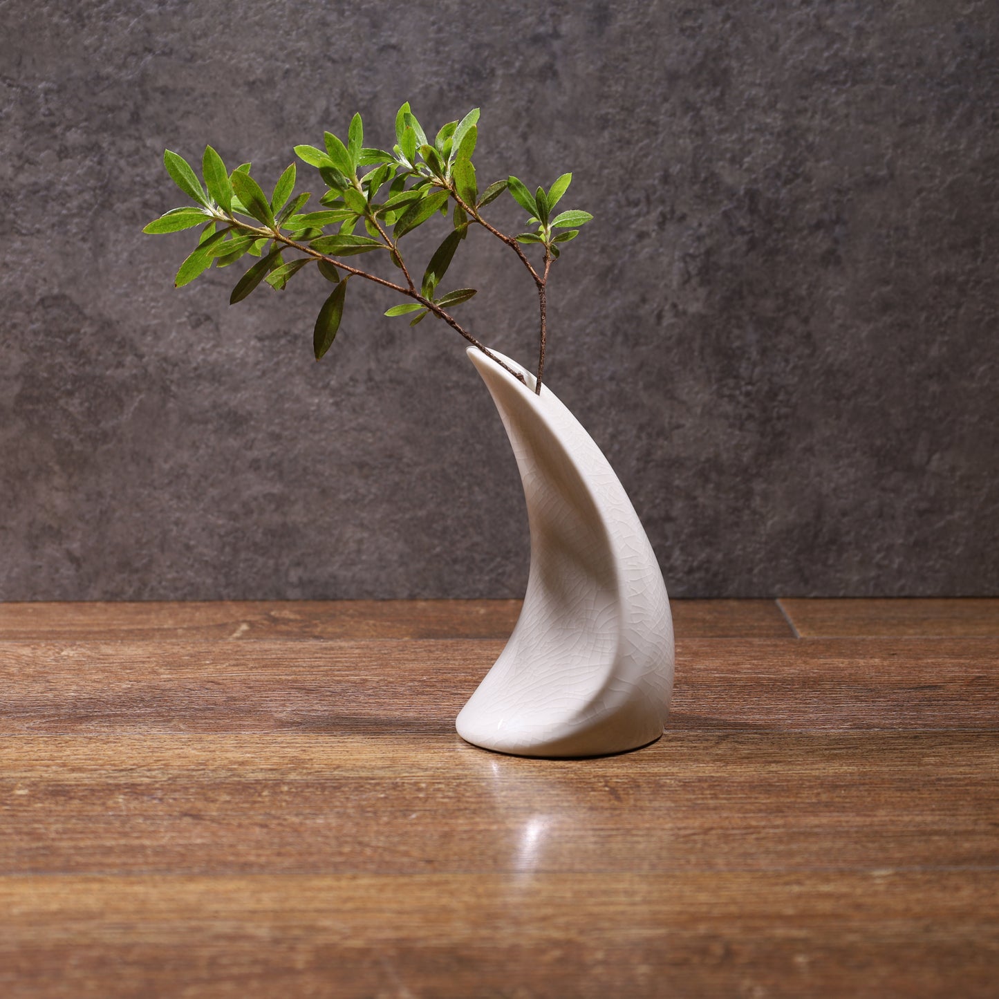 LEADER牛角植栽插花瓶 居家綠植水栽手工花器 彩陶哥窯青瓷志野燒