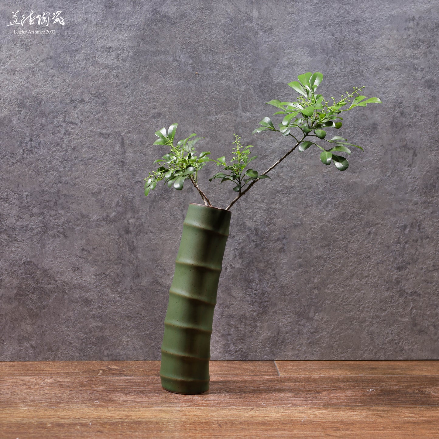 LEADER水培堅根竹瓶 鶯歌手工拉坏花器 居家水栽陶罐植栽