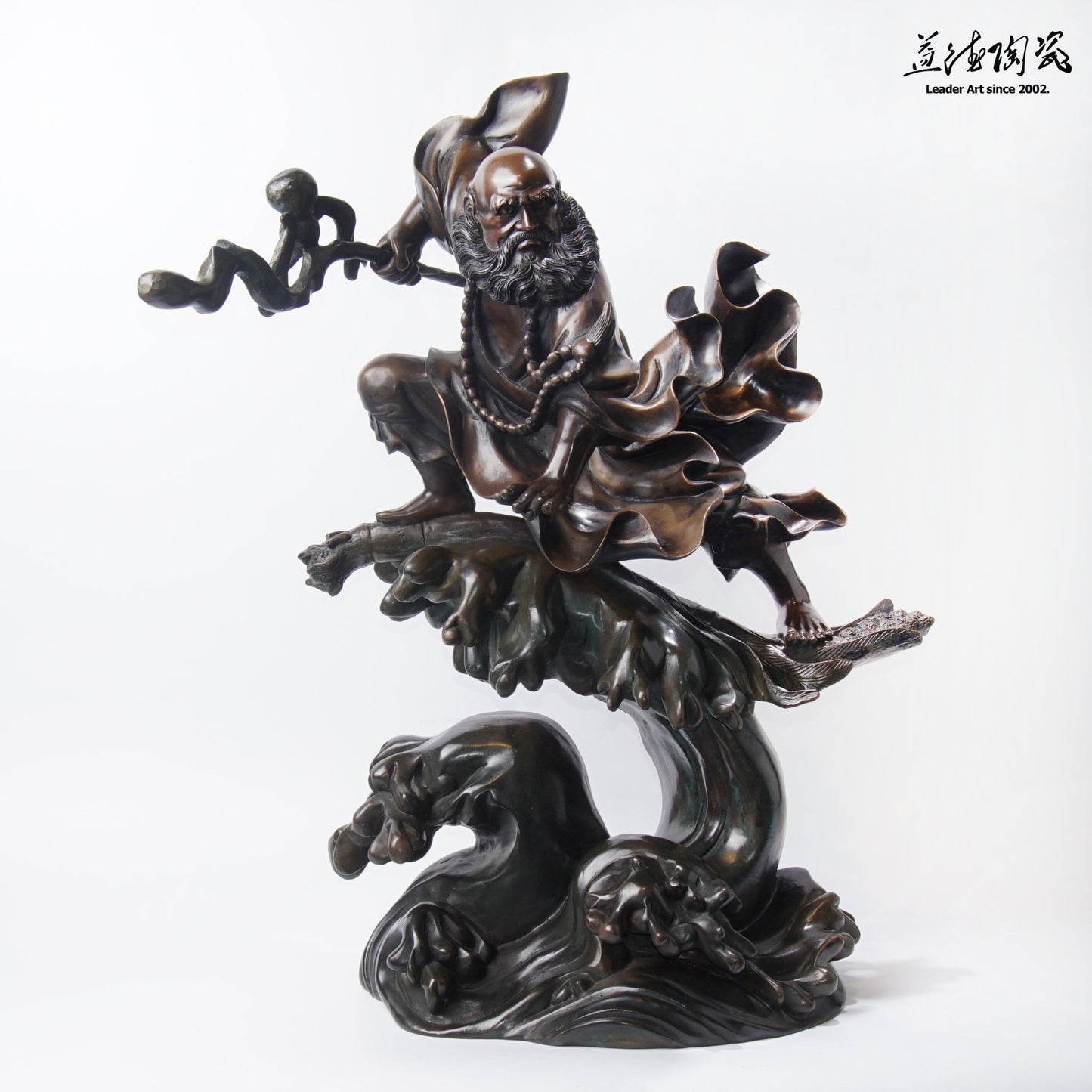 達摩‧一葦渡江 - 工藝之家銅雕 - LEADER 益德 | 居家設計藝品・人文茶器・空間美學作品