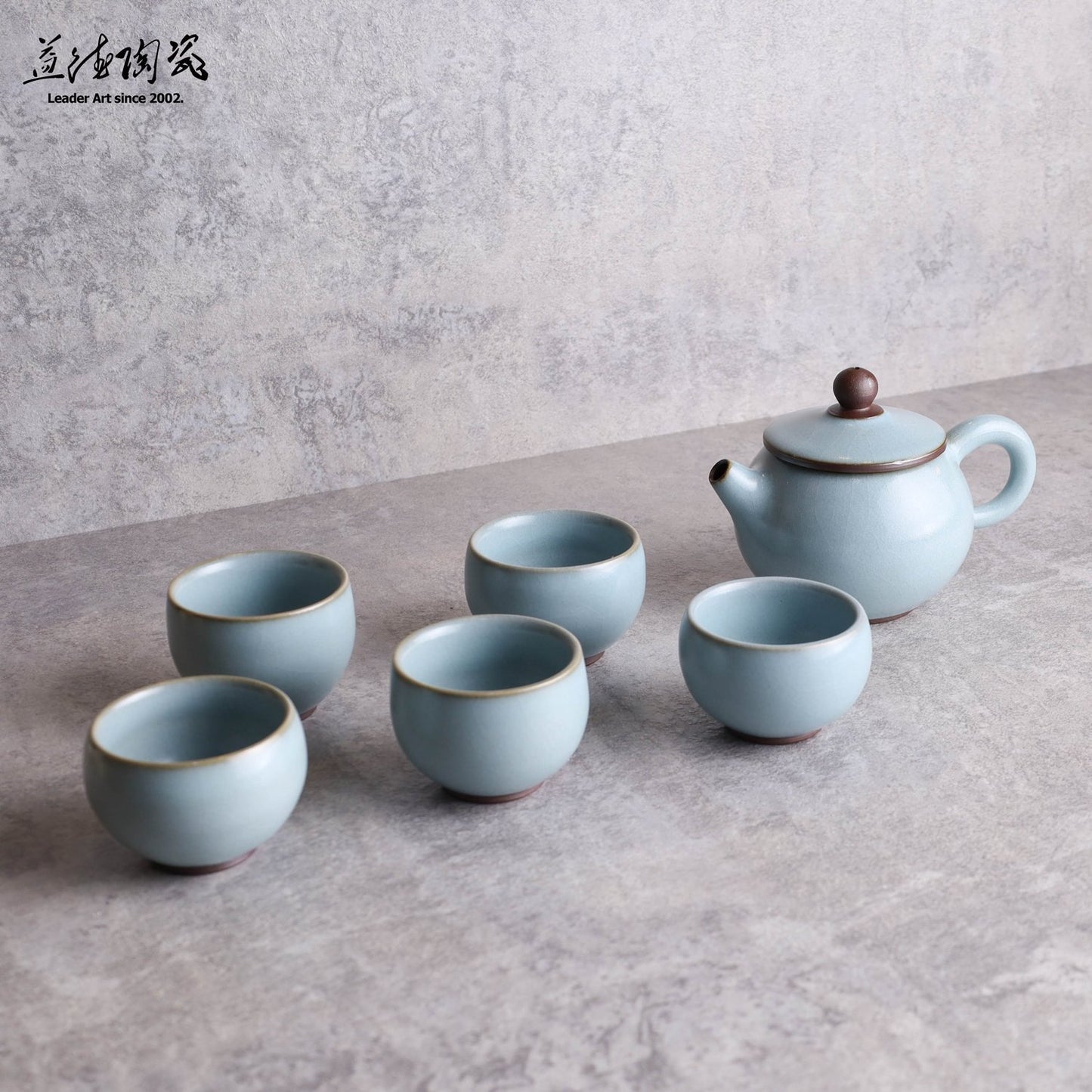 禪韵裸胎天青汝窯壺 - 輕盈組 - LEADER 益德 | 居家設計藝品・人文茶器・空間美學作品