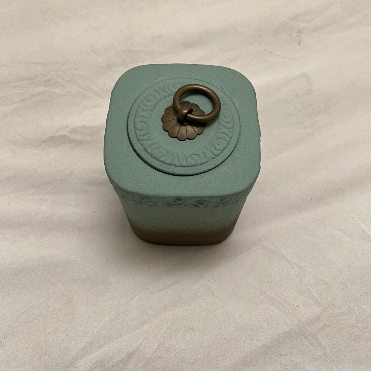 手工霧綠密封茶葉罐