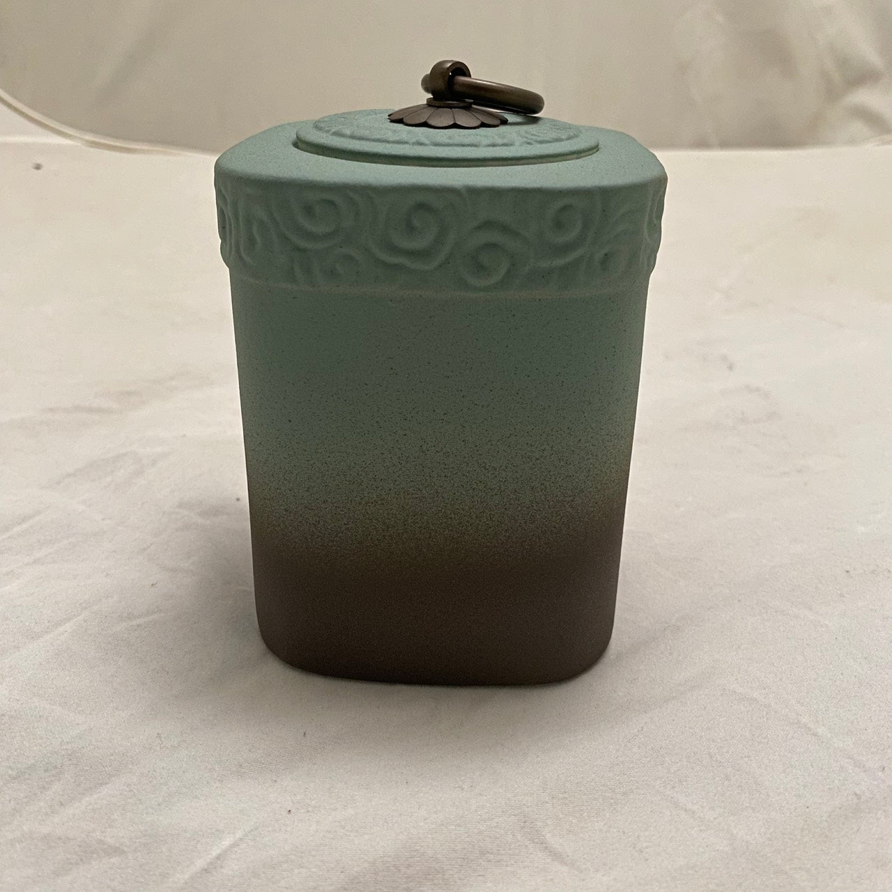 手工霧綠密封茶葉罐