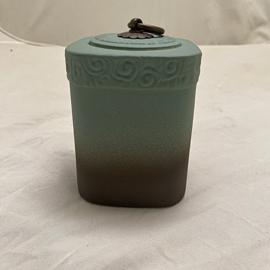 手工霧綠密封茶葉罐