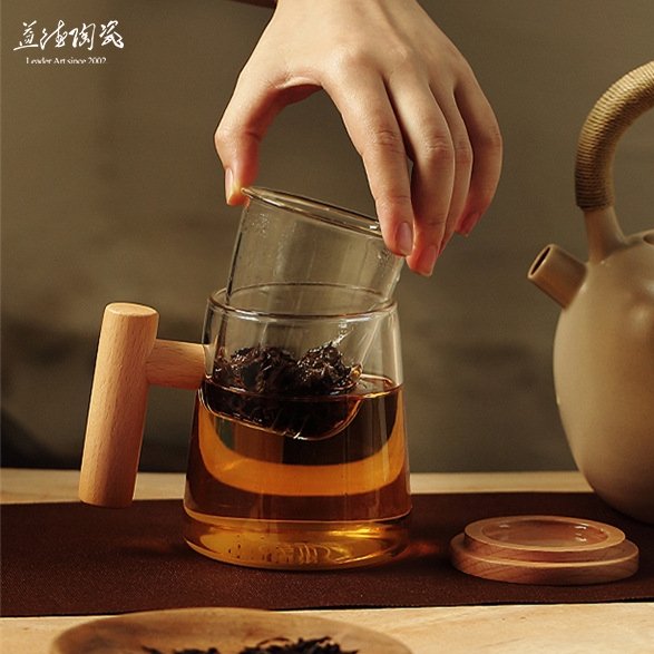 木柄茶水分離過濾杯 - LEADER 益德 | 居家設計藝品・人文茶器・空間美學作品