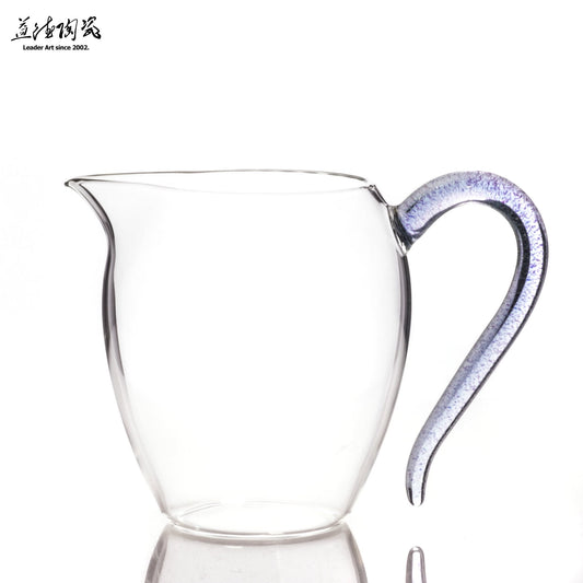 璃器晶彩茶海公道杯 [藍透金] - LEADER 益德 | 居家設計藝品・人文茶器・空間美學作品